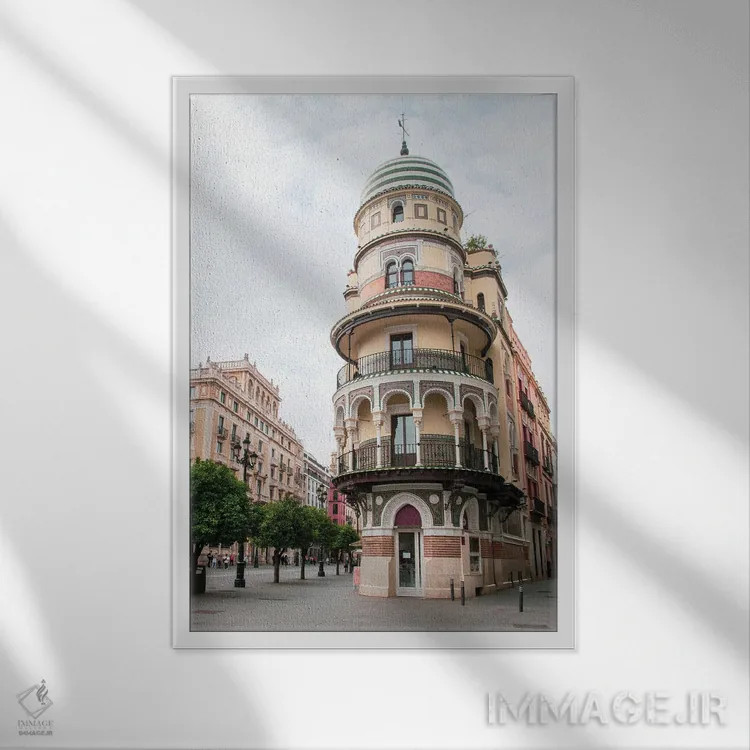 تابلو ساختمان لا آدریاتیکا در سویا یکم اثر هنر آنیتا و بلا - نمای قابدار سفید