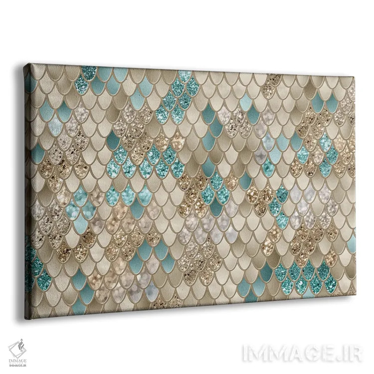 تابلو شکوه فلسهای پری دریایی دهم (با درخشش مصنوعی) اثر هنر آنیتا و بلا - نمای پرسپکتیو محصول