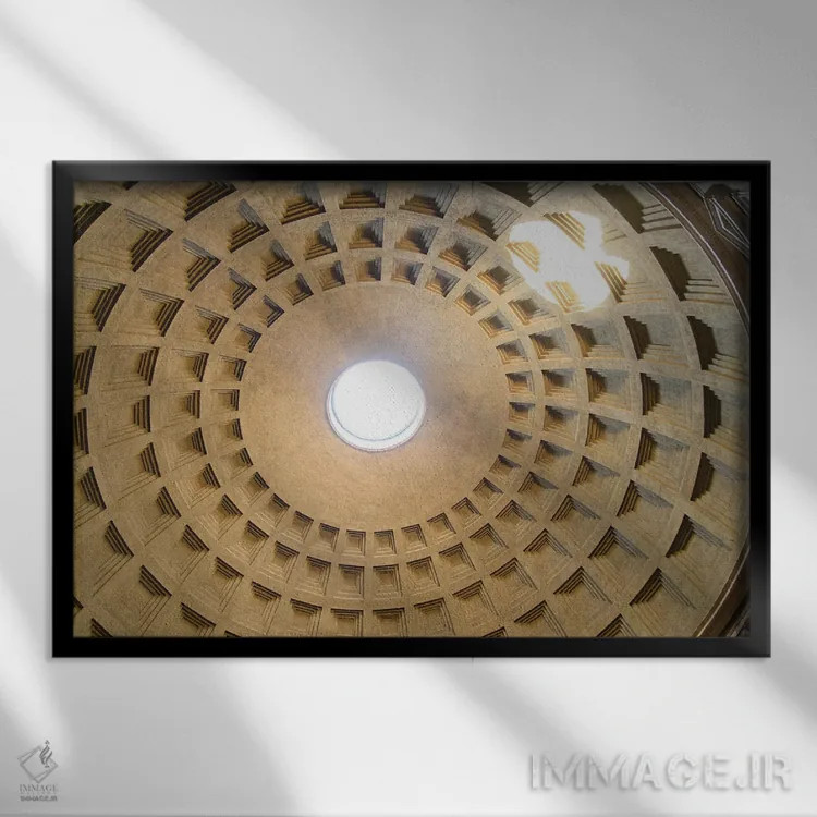 تابلو پانتئون در رم سوم اثر هنر آنیتا و بلا - نمای قابدار مشکی