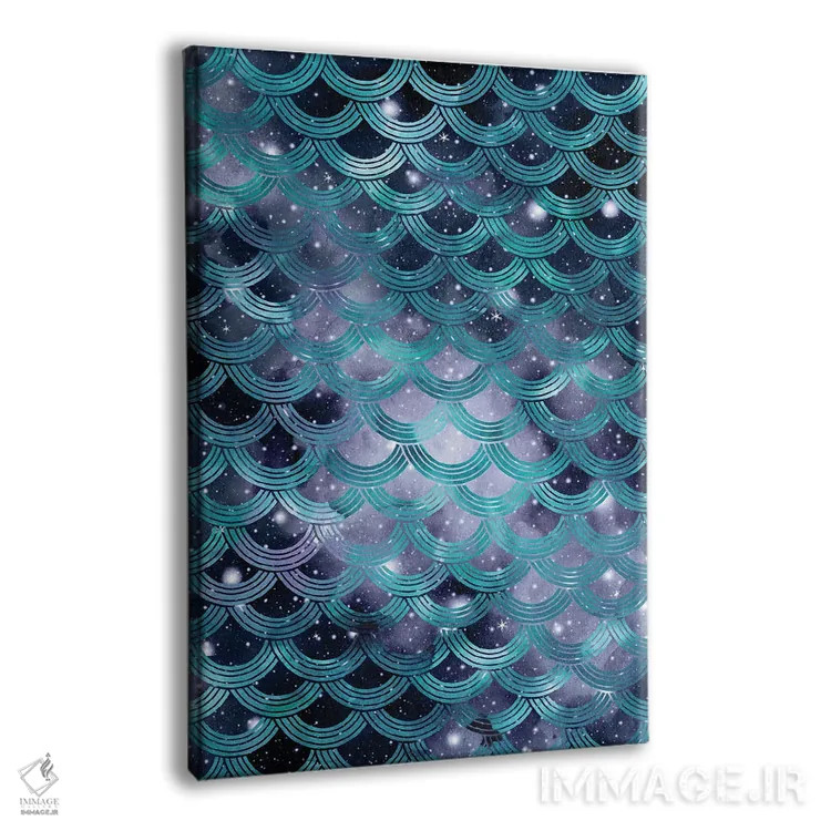 تابلو فلسهای پری دریایی رویای سحابی یکم اثر هنر آنیتا و بلا - نمای پرسپکتیو محصول