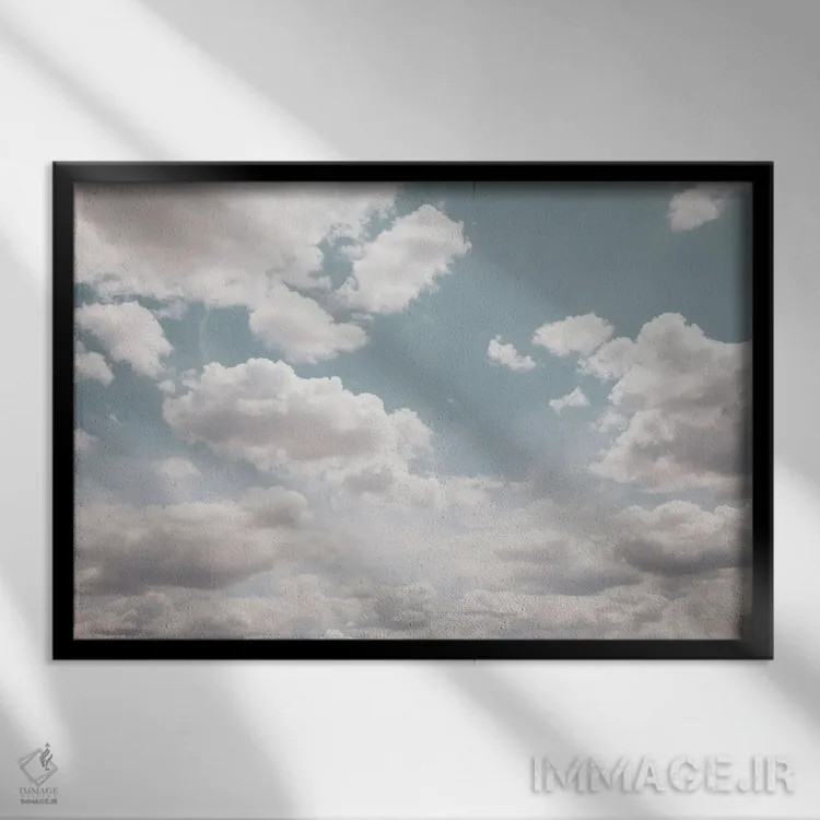 تابلو ابرهای رؤیایی یکم اثر هنر آنیتا و بلا - نمای قابدار مشکی