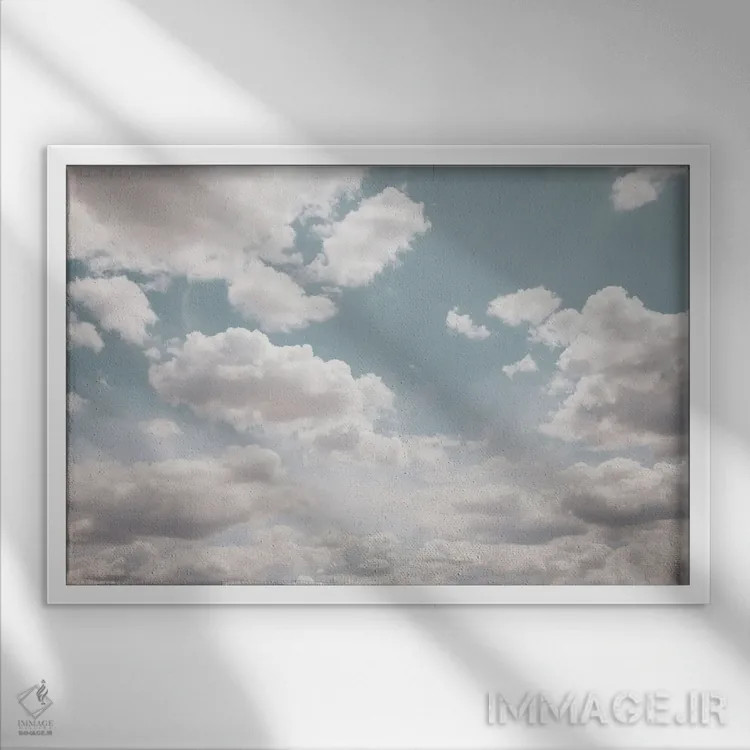 تابلو ابرهای رؤیایی یکم اثر هنر آنیتا و بلا - نمای قابدار سفید