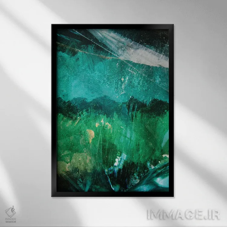 تابلو طرح انتزاعی سنگی شیک یکم اثر هنر آنیتا و بلا - نمای قابدار مشکی