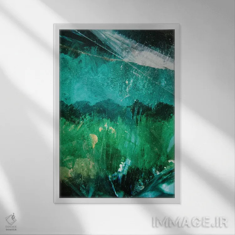 تابلو طرح انتزاعی سنگی شیک یکم اثر هنر آنیتا و بلا - نمای قابدار سفید