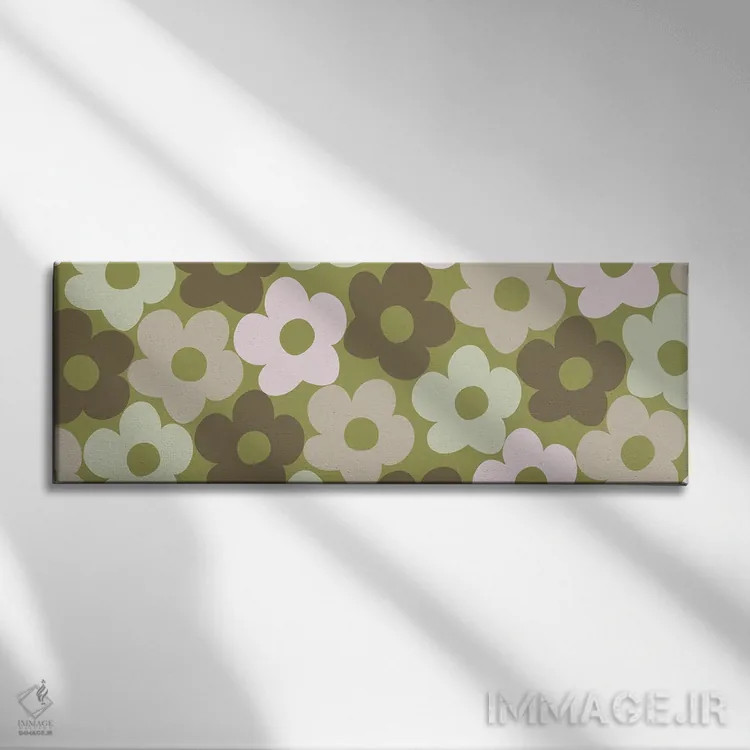 تابلو بابونههای پاییزی رترو یکم اثر هنر آنیتا و بلا - نمای روبهرو روی دیوار