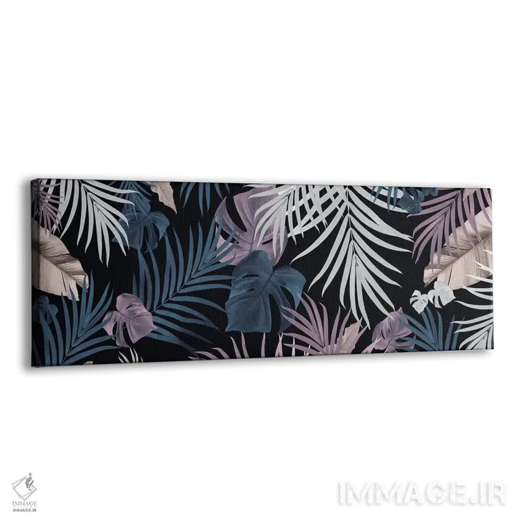 تابلو طرح برگهای شب جنگل استوایی هفتم اثر هنر آنیتا و بلا - نمای پرسپکتیو محصول