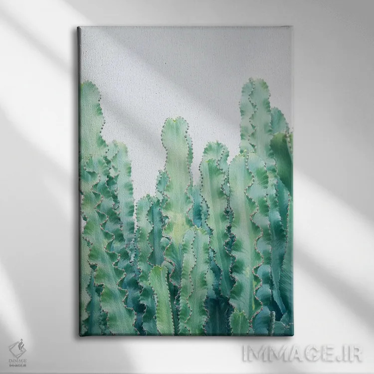 تابلو رویای کاکتوسها دوم اثر هنر آنیتا و بلا - نمای روبهرو روی دیوار