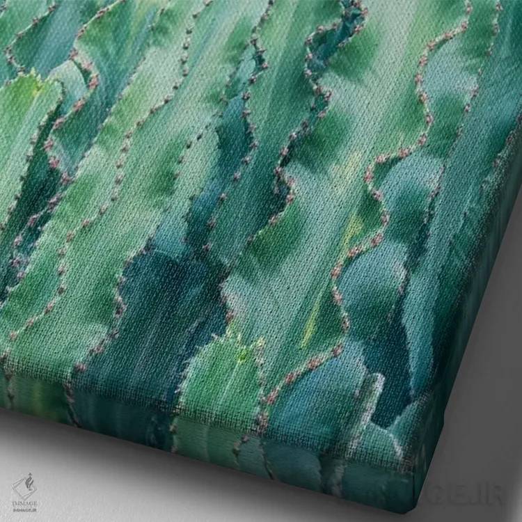 تابلو رویای کاکتوسها دوم اثر هنر آنیتا و بلا - نمای نزدیک بافت بوم