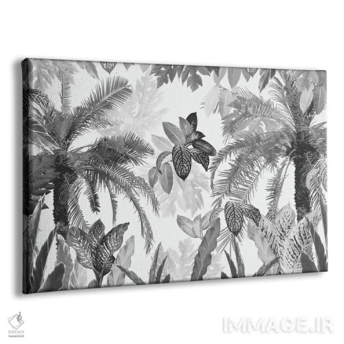 تابلو برگهای جنگل استوایی مدرن وینتیج دوم اثر هنر آنیتا و بلا - نمای پرسپکتیو محصول