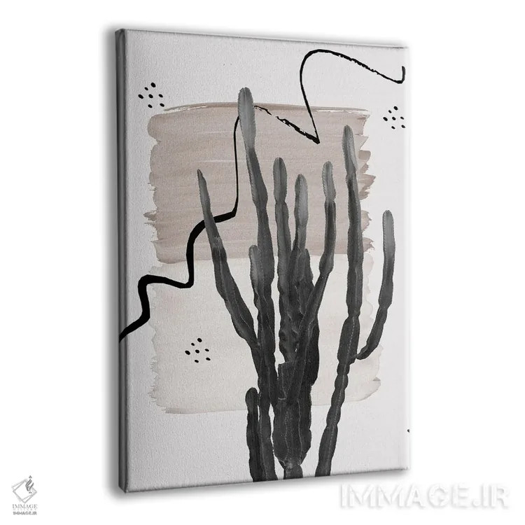 تابلو کاکتوس انتزاعی طبیعی یکم اثر هنر آنیتا و بلا - نمای پرسپکتیو محصول