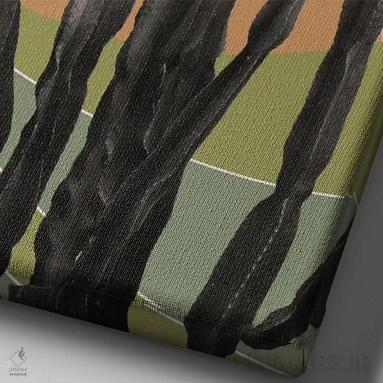 تابلو کاکتوس در صحرا سوم اثر هنر آنیتا و بلا - نمای نزدیک بافت بوم