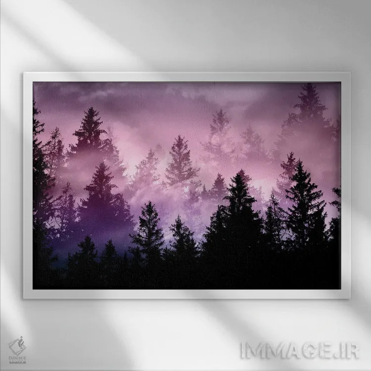 تابلو رویای جنگل تکشاخ یکم اثر هنر آنیتا و بلا - نمای قابدار سفید