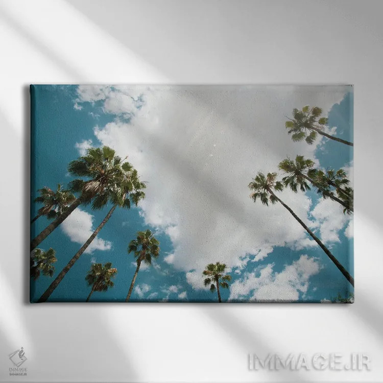 تابلو زیر نخلها سیزدهم اثر هنر آنیتا و بلا - نمای روبهرو روی دیوار