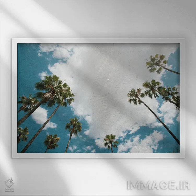 تابلو زیر نخلها سیزدهم اثر هنر آنیتا و بلا - نمای قابدار سفید