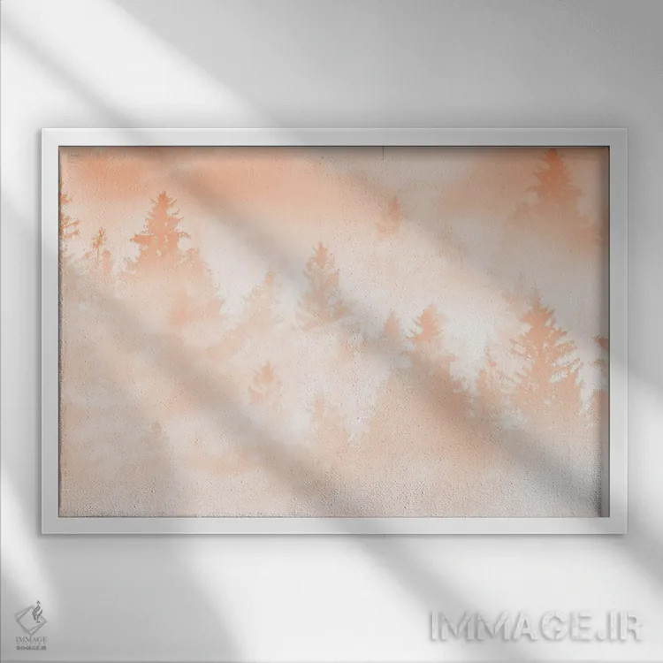 تابلو رویای جنگل با پرز هلو یکم اثر هنر آنیتا و بلا - نمای قابدار سفید