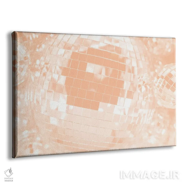 تابلو دیسکو بال رترو هلوئی شیک یکم اثر هنر آنیتا و بلا - نمای پرسپکتیو محصول