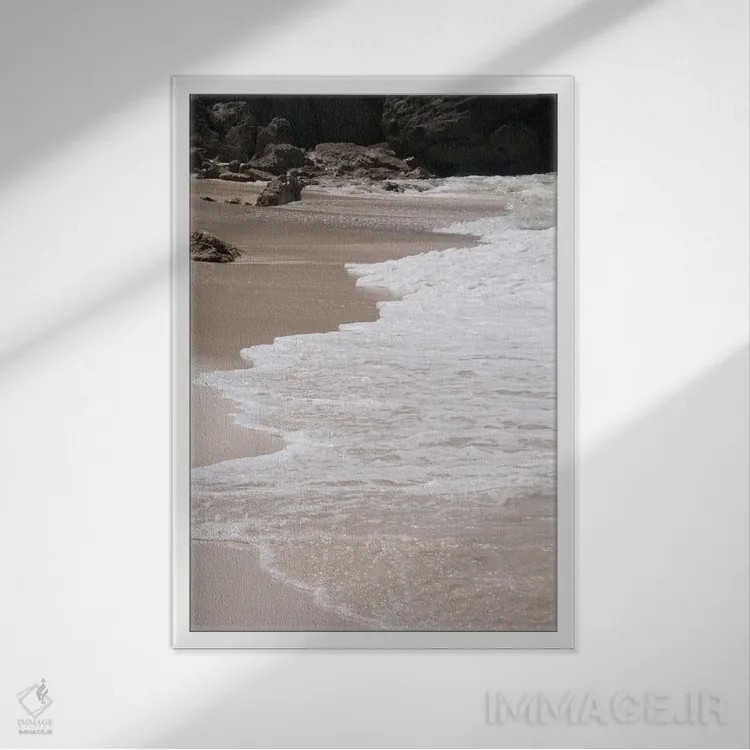 تابلو رویای ساحل کارائیب یکم اثر هنر آنیتا و بلا - نمای قابدار سفید