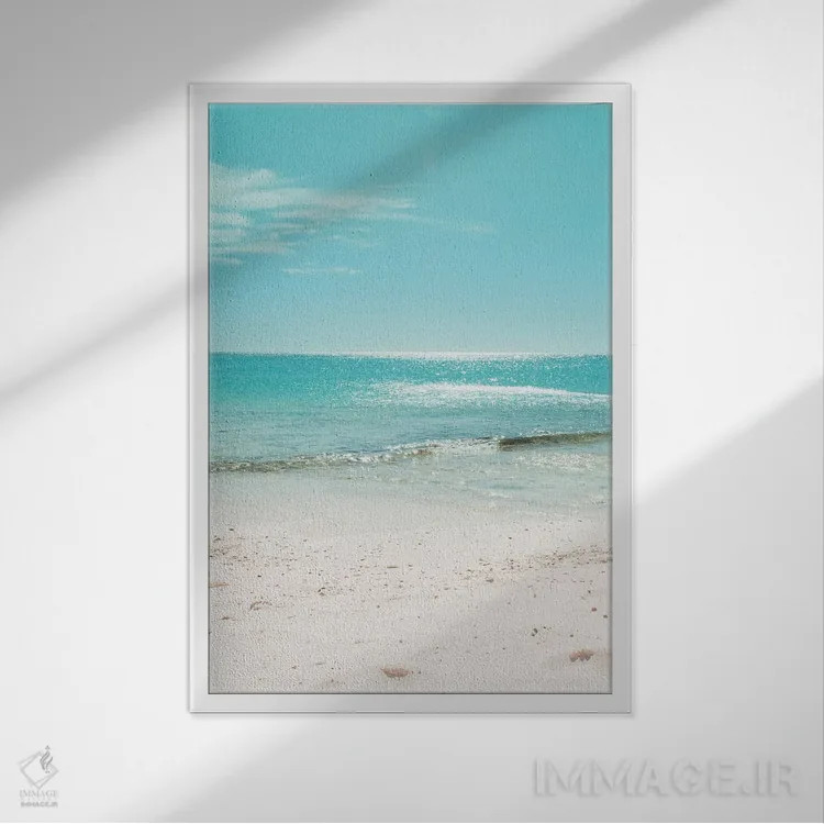 تابلو شعف ساحل اقیانوس کاریبی دوم اثر هنر آنیتا و بلا - نمای قابدار سفید