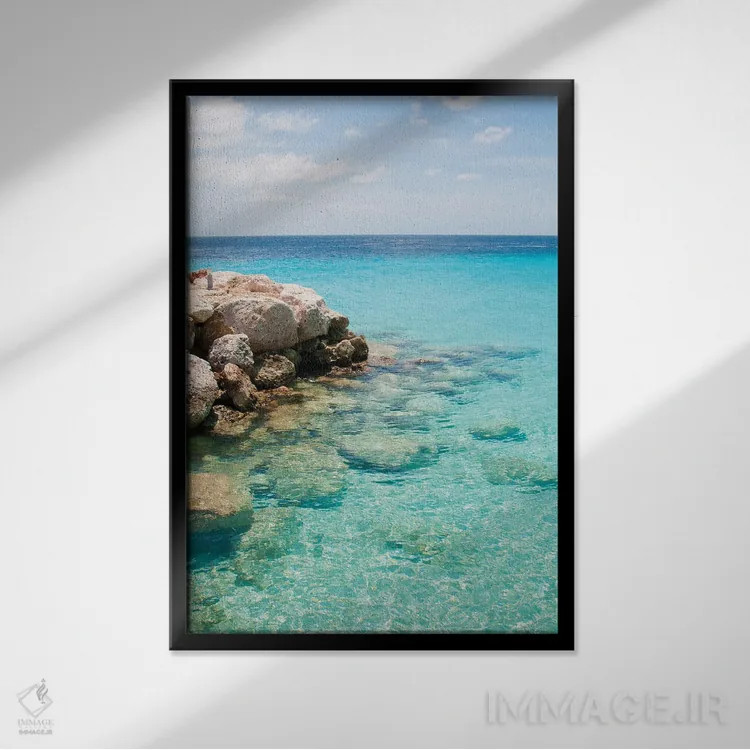 تابلو رویای اقیانوس کاریبی یکم اثر هنر آنیتا و بلا - نمای قابدار مشکی