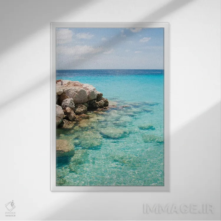 تابلو رویای اقیانوس کاریبی یکم اثر هنر آنیتا و بلا - نمای قابدار سفید