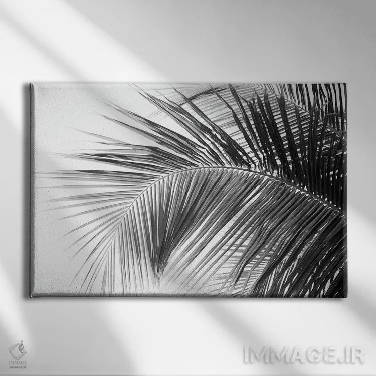 تابلو رویای برگهای نخل کاریبی دوم اثر هنر آنیتا و بلا - نمای روبهرو روی دیوار