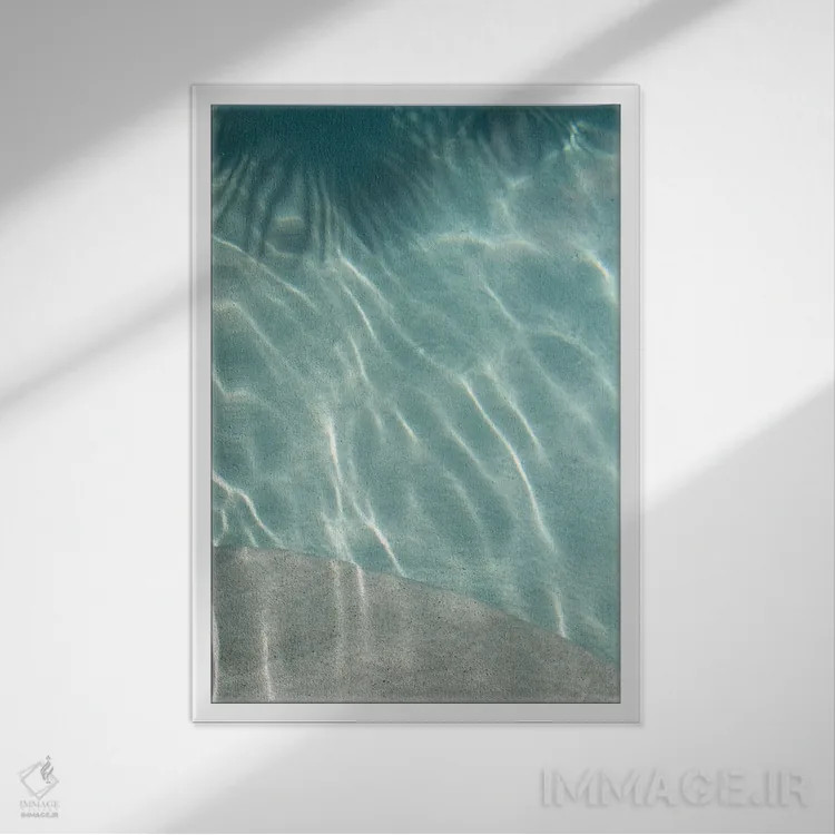 تابلو رویای استخر کاریبی یکم اثر هنر آنیتا و بلا - نمای قابدار سفید