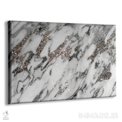 تابلو شکوه مرمر سفید کلاسیک با اکلیل نقرهای یکم اثر هنر آنیتا و بلا - نمای پرسپکتیو محصول