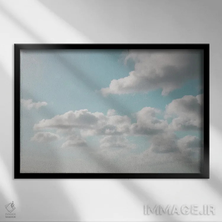 تابلو ابرهای رؤیایی نهم اثر هنر آنیتا و بلا - نمای قابدار مشکی