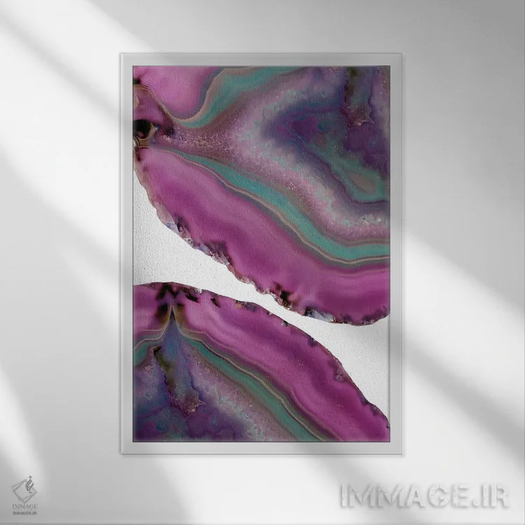 تابلو آگات شیک بوهو یکم اثر هنر آنیتا و بلا - نمای قابدار سفید