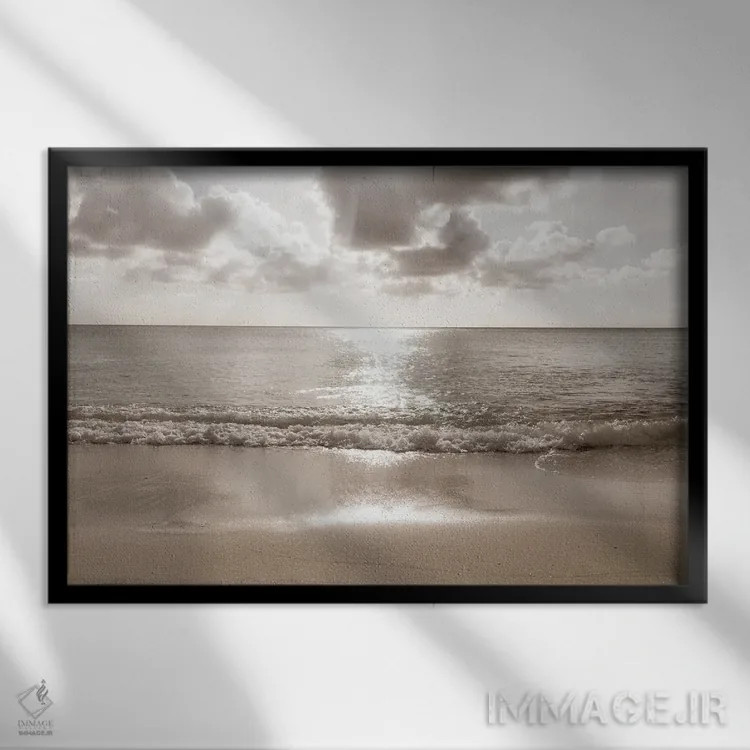 تابلو واحه ذن ساحل کاریبی دوم اثر هنر آنیتا و بلا - نمای قابدار مشکی