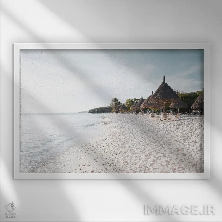 تابلو کاس آبائو (جزیره کاریبی) اثر هنر آنیتا و بلا - نمای قابدار سفید