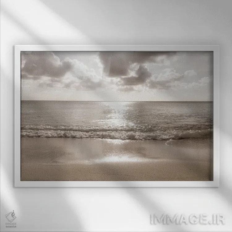 تابلو واحه ذن ساحل کاریبی دوم اثر هنر آنیتا و بلا - نمای قابدار سفید