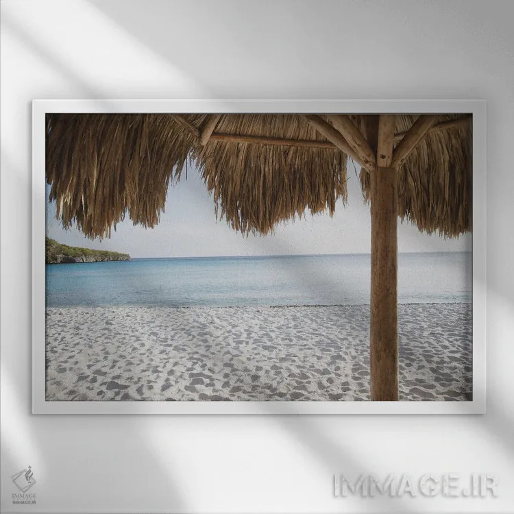 تابلو شعف ساحل کاریبی سوم اثر هنر آنیتا و بلا - نمای قابدار سفید