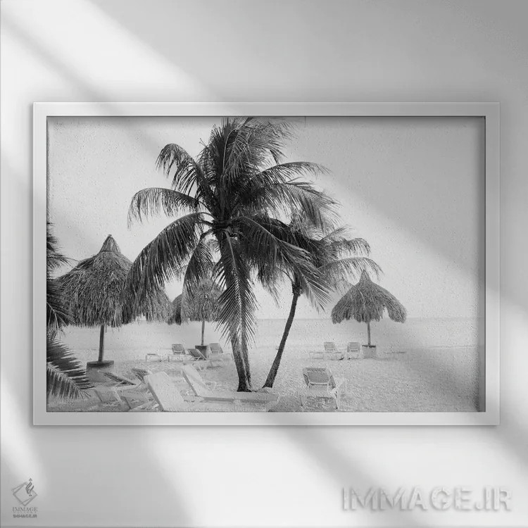 تابلو کاس آبائو (جزیره کاریبی) اثر هنر آنیتا و بلا - نمای قابدار سفید