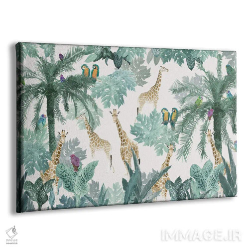 تابلو ماجراجویی سافاری استوایی یکم اثر هنر آنیتا و بلا - نمای پرسپکتیو محصول