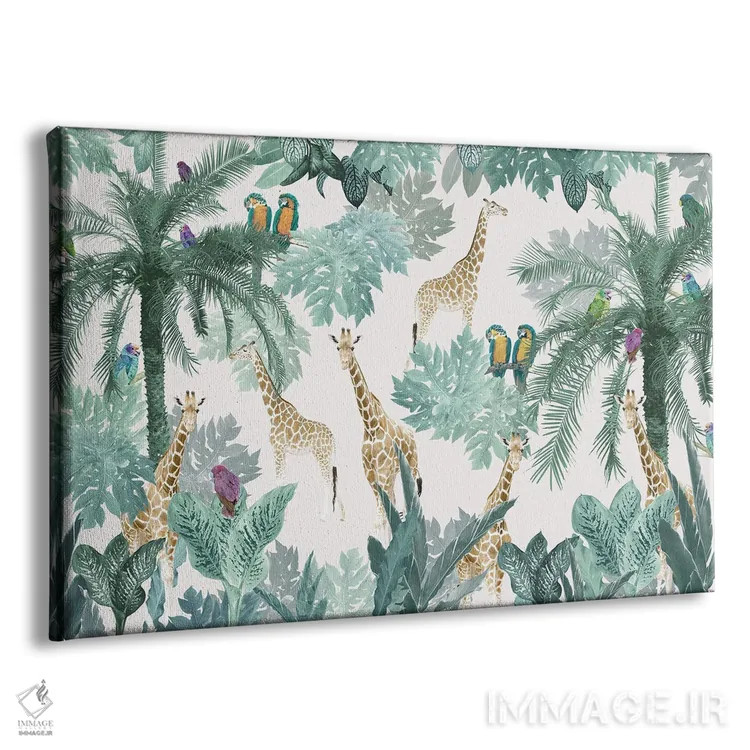 تابلو ماجراجویی سافاری استوایی یکم اثر هنر آنیتا و بلا - نمای پرسپکتیو محصول