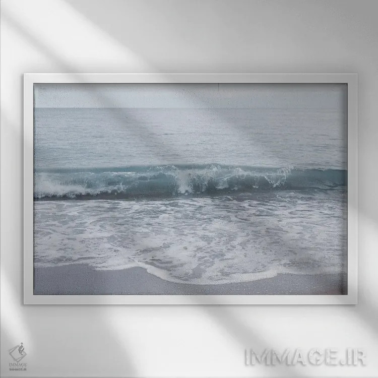 تابلو شعف پاستلی اقیانوس اطلس دوم اثر هنر آنیتا و بلا - نمای قابدار سفید