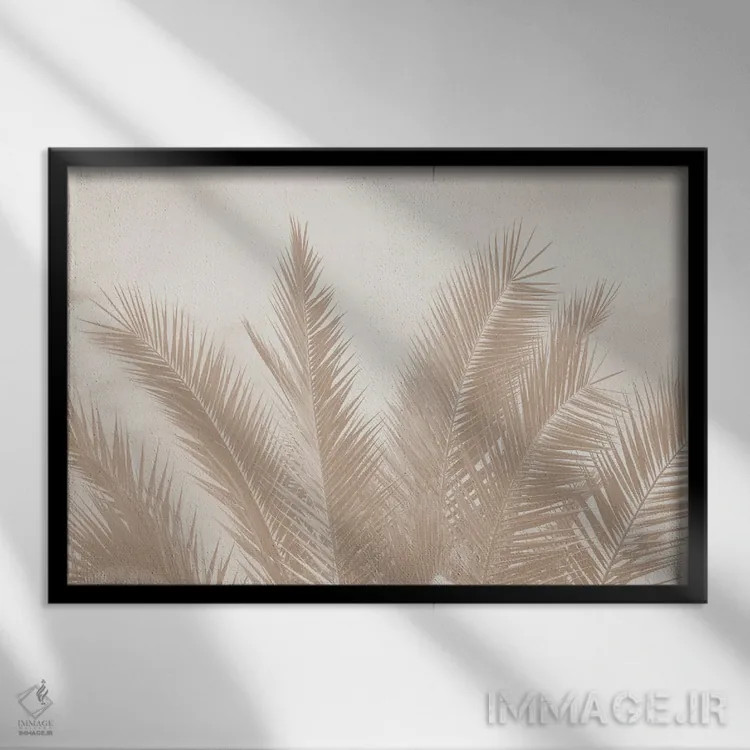 تابلو نخلهای رؤیایی کاریبی چهارم اثر هنر آنیتا و بلا - نمای قابدار مشکی