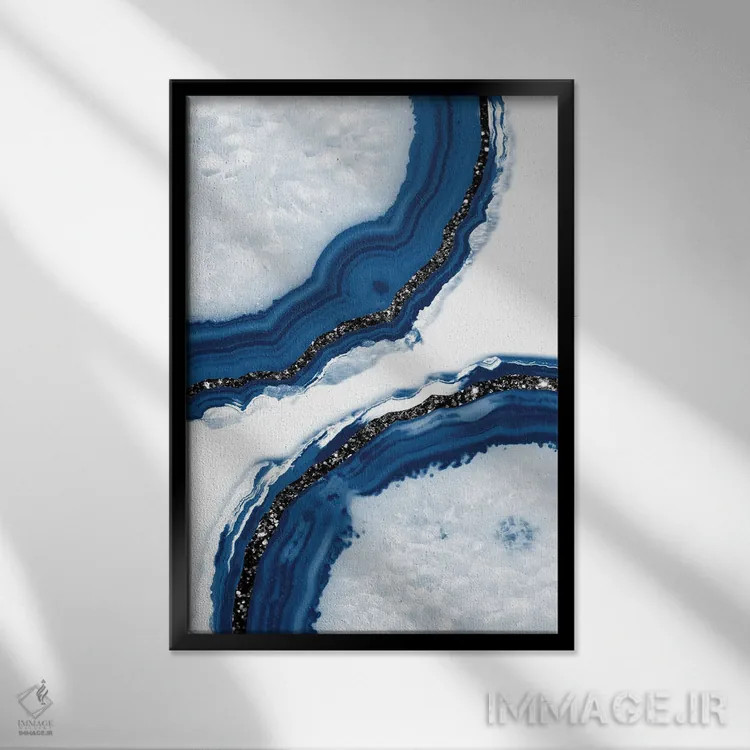 تابلو شکوه آگات اکلیلی چهاردهم اثر هنر آنیتا و بلا - نمای قابدار مشکی