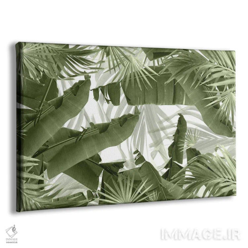 تابلو شعف برگهای نخل و موز سبز یکم اثر هنر آنیتا و بلا - نمای پرسپکتیو محصول