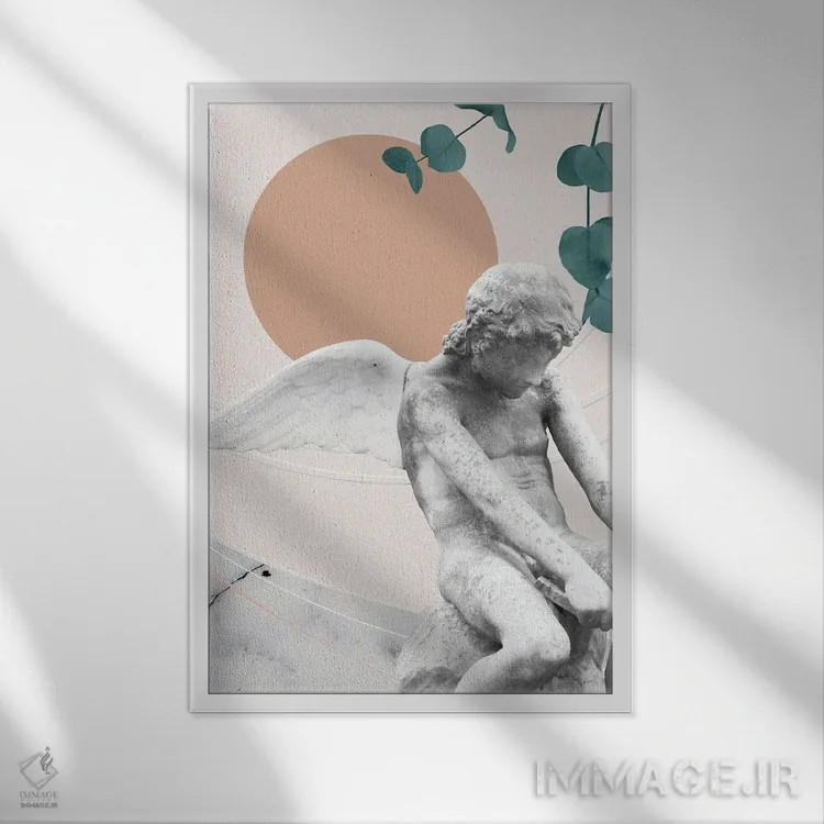 تابلو ظرافت انتزاعی اروس یکم اثر هنر آنیتا و بلا - نمای قابدار سفید