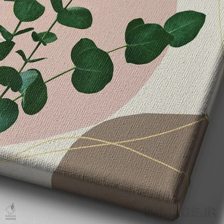 تابلو ظرافت با نخل بادبزنی اکالیپتوس یکم اثر هنر آنیتا و بلا - نمای نزدیک بافت بوم