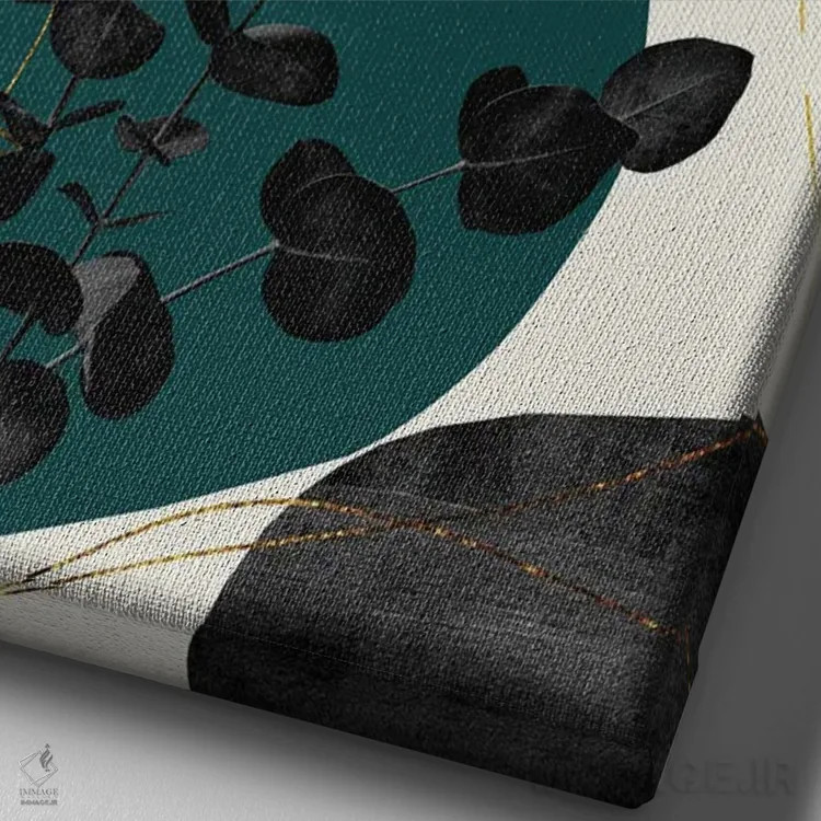 تابلو ظرافت با نخل بادبزنی اکالیپتوس ششم اثر هنر آنیتا و بلا - نمای نزدیک بافت بوم