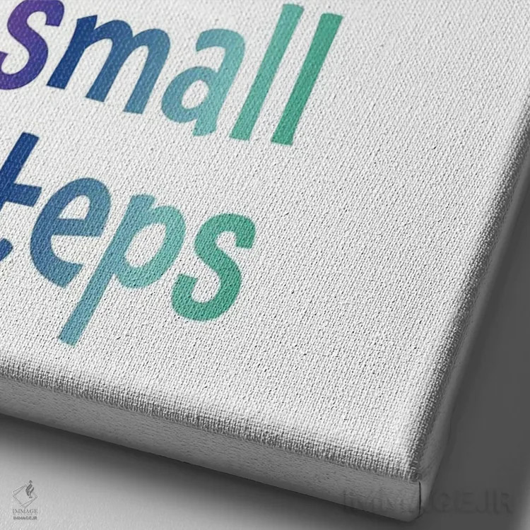 تابلو تغییرات بزرگ با گامهای کوچک آغاز میشوند اثر آلیسا بانتا - نمای نزدیک بافت بوم