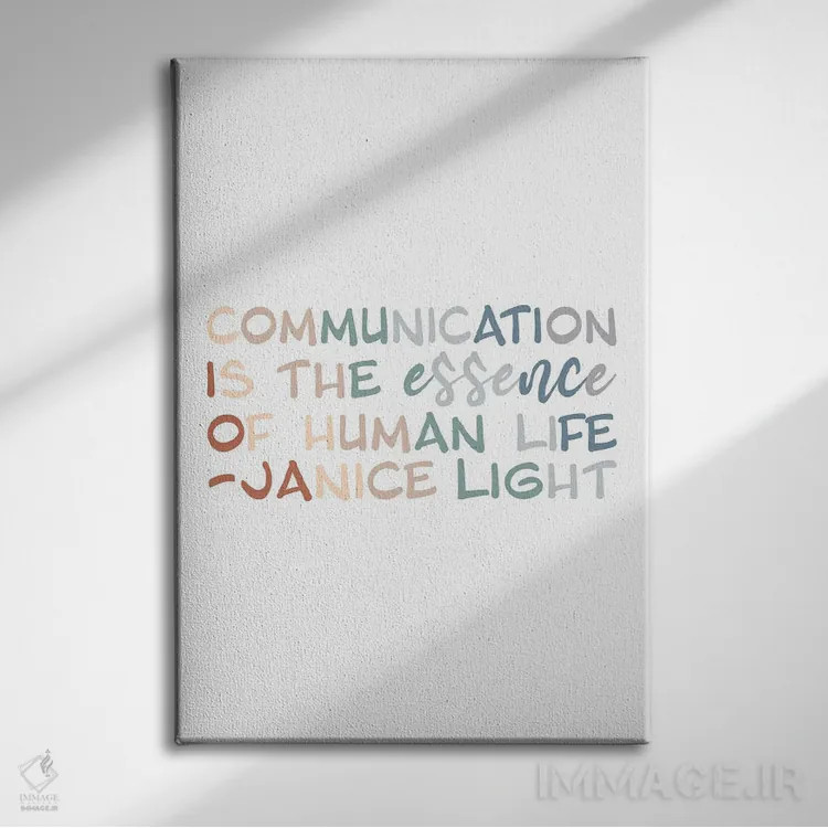 تابلو جملهای درباره ارتباط اثر آلیسا بانتا - نمای روبهرو روی دیوار