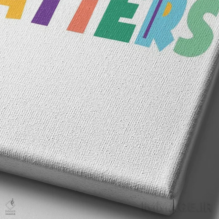 تابلو صدای تو مهم است (رنگارنگ) اثر آلیسا بانتا - نمای نزدیک بافت بوم