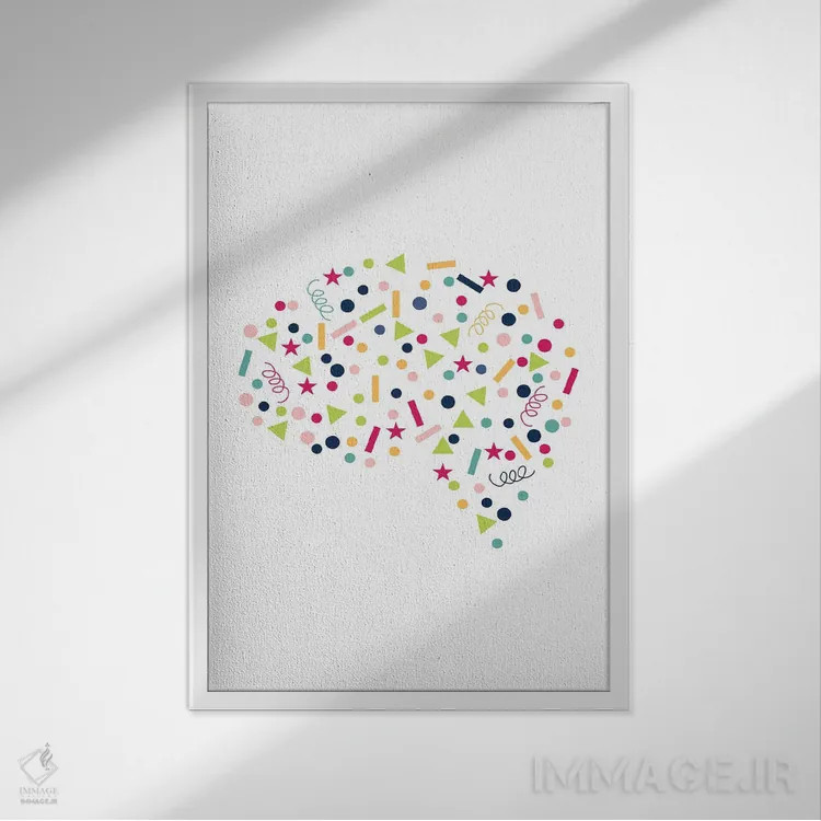 تابلو مغز کاغذ رنگیپاش اثر آلیسا بانتا - نمای قابدار سفید