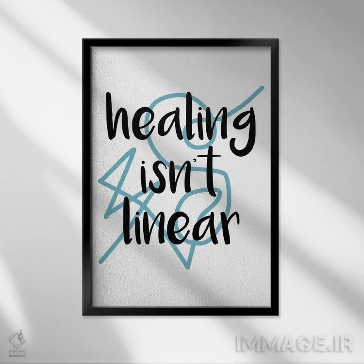 تابلو درمان خطی نیست اثر آلیسا بانتا - نمای قابدار مشکی