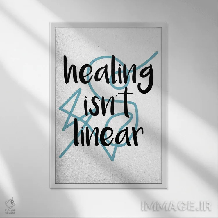 تابلو درمان خطی نیست اثر آلیسا بانتا - نمای قابدار سفید