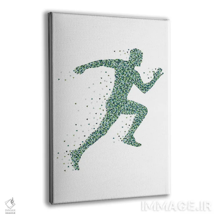 تابلو دویدن انتزاعی اثر آلیسا بانتا - نمای پرسپکتیو محصول